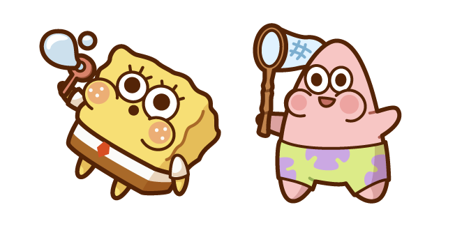 Kawaii Bob l'Éponge et Patrick Cursor