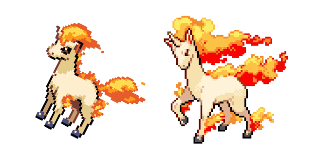 Pokemon Ponyta and Rapidash Pixel Cursor