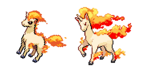 Pokemon Ponyta et Rapidash Pixel Curseur