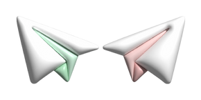 Simple 3D White Paper Planes Cursor