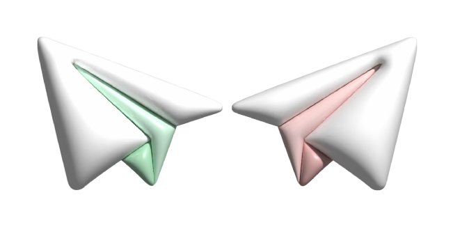 Simple 3D White Paper Planes Cursor