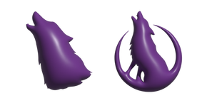 Simple 3D Purple Wolf Cursor