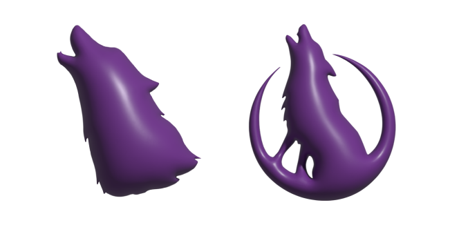 Simple 3D Purple Wolf Cursor