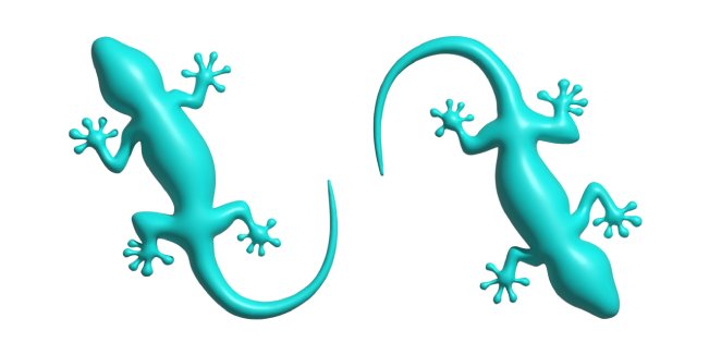 Simple 3D Turquoise Blue Salamander курсор