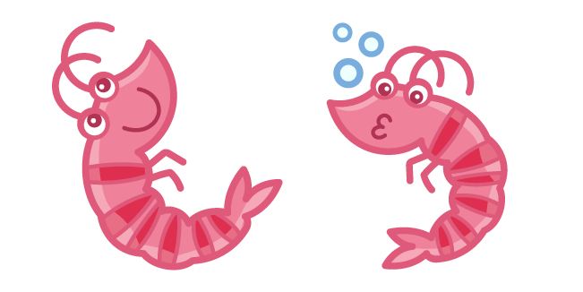 Kawaii Pink Smiling Shrimp курсор