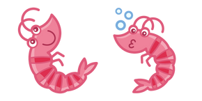 Kawaii Pink Smiling Shrimp Cursor