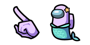 Among Us Purple Mermaid Character Cursor