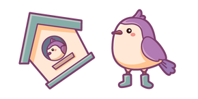 Kawaii Birdhouse and Bird in Boots Cursor