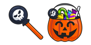 Halloween Lollipop and Pumpkin Basket cursor