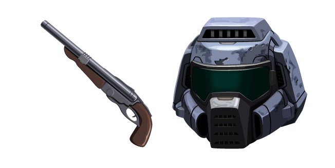 Doom Doomguy Classic Helmet and Super Shotgun курсор