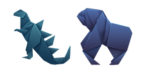 Origami Godzilla y King Kong cursor