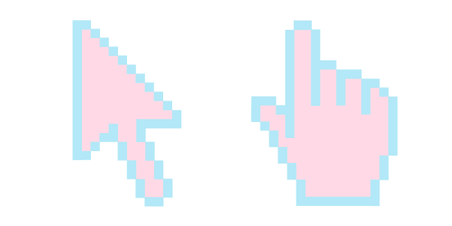 Tons Pastel Rose et Bleu Pixel Cursor