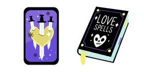 Día de San Valentín Tarjeta de Tarot y Libro de Hechizos cursor