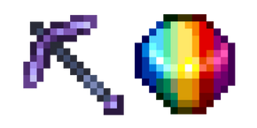 Stardew Valley Iridium Pickaxe and Prismatic Shard Cursor