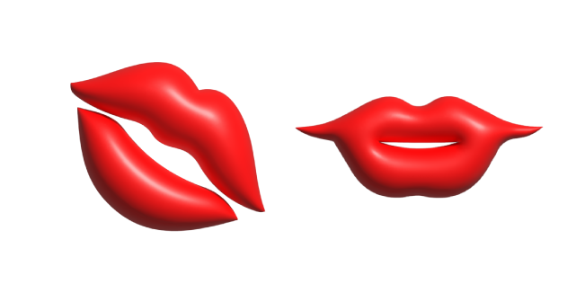 Simple 3D Red Lips Cursor