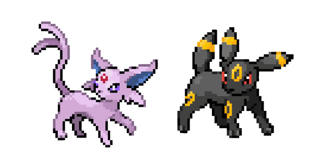 Pokemon Espeon and Umbreon Pixel Cursor