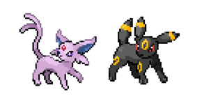 Pokemon Espeon and Umbreon Pixel Cursor