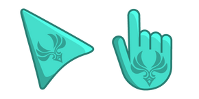 Genshin Impact Anemo on Turquoise Background Cursor