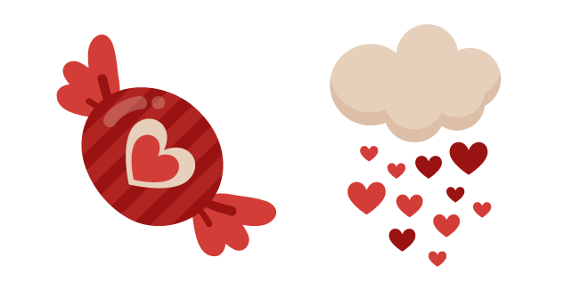 Valentine's Day Red Candy and Cloud Cursor