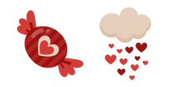 Saint-Valentin Bonbon Rouge et Nuage Curseur