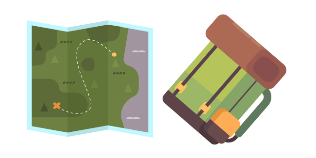 Travel Backpack and Map Cursor