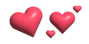 Simple 3D Pink Hearts Cursor