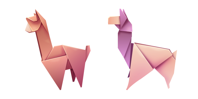 Origami Alpaca and Llama Cursor