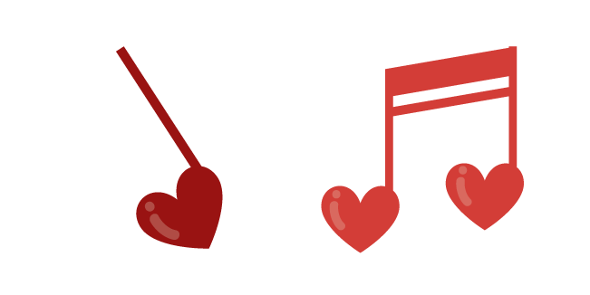 Valentine's Day Red Notes with Hearts Cursor