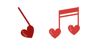 Valentine's Day Red Notes with Hearts Cursor