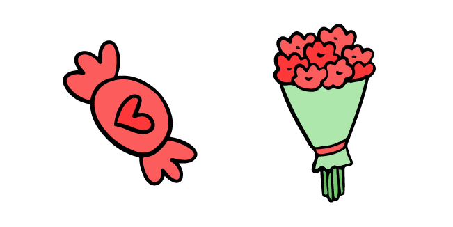 VSCO Girl Candy and Bouquet of Flowers Cursor