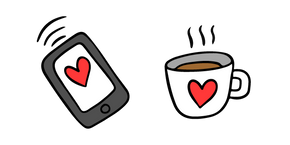 Курсор VSCO Girl Phone and Cup with Heart