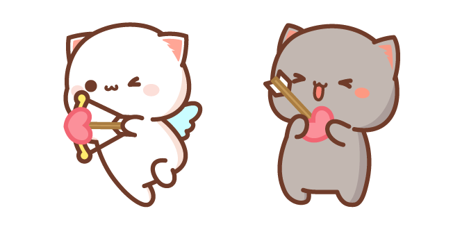 Mochi Mochi Peach Cats Peach Cupid and Goma with Arrow курсор