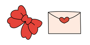 VSCO Girl Red Bow and Love Letter Cursor