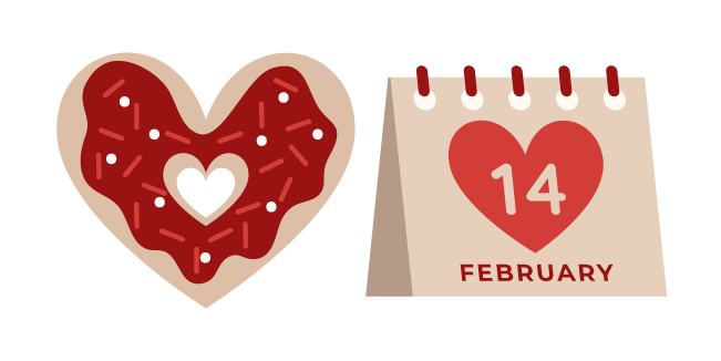 Valentine's Day Donut and Calendar Cursor