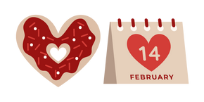 Valentine's Day Donut and Calendar Cursor