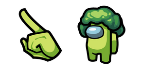 Among Us Green Broccoli Character Cursor