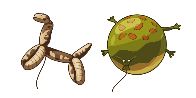 Shrek Snake and Frog Balloons Cursor