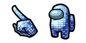 Курсор Among Us Blue Disco Ball Character