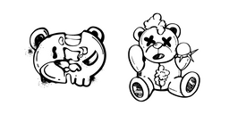 Graffiti Black and White Teddy Bear Cursor