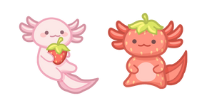 Cute Axolotls aux Fraises Curseur