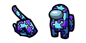 Among Us Blue and Purple Puzzle Character Cursor