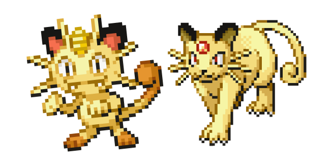 Pokemon Meowth y Persian Pixel Cursor