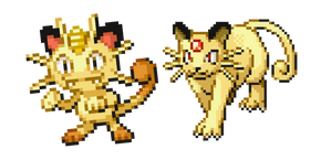 Pokemon Meowth et Persian Pixel Curseur