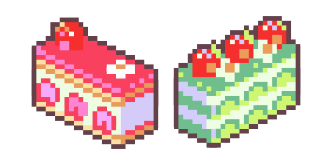 Pasteles de Fresa y Kiwi Pixel Pixel Cursor