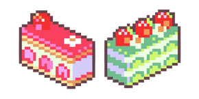 Strawberry and Kiwi Cakes Pixel Cursor