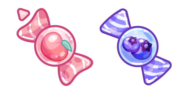 Cute Peach and Blueberry Candies Cursor