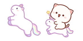 Mochi Mochi Peach Cat on Unicorn Cursor