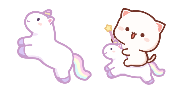 Mochi Mochi Peach Cat en Unicornio Cursor