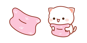 Mochi Mochi Peach Cat and Pink Pillow Cursor