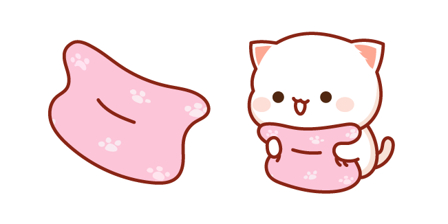 Mochi Mochi Peach Cat and Pink Pillow Cursor